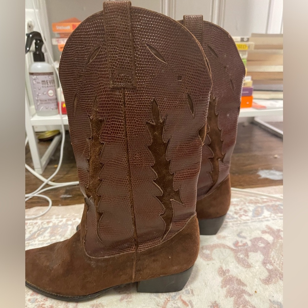 Vintage Van Eli Brown Cowboy Boots